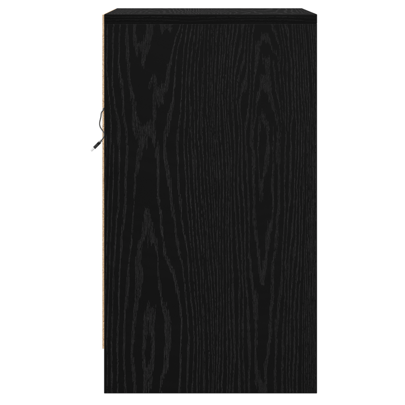 Casa si Gradina - Mobilier - Comode si corpuri - Noptiere - Casuta de noptiera cu lumini LED Stejar Negru Lemn prelucrat - Infinity.ro