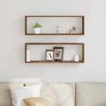 Casa si Gradina - Mobilier - Biblioteci si rafturi - Rafturi - Set 2 rafturi  din lemn vechi, 80x15x26 cm, lemn ingineresc - Infinity.ro