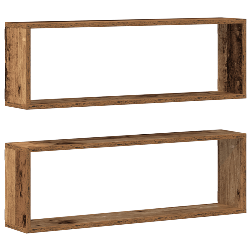 Casa si Gradina - Mobilier - Biblioteci si rafturi - Rafturi - Set 2 rafturi  din lemn vechi, 80x15x26 cm, lemn ingineresc - Infinity.ro