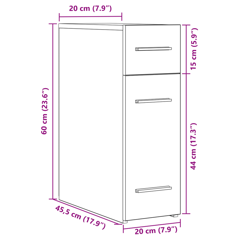 Casa si Gradina - Mobilier - Dulapuri si sifoniere - Dulapuri - Dulap de farmacie, stejar negru, 20x45,5x60 cm, lemn - Infinity.ro