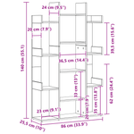 Casa si Gradina - Mobilier - Biblioteci si rafturi - Biblioteci - Biblioteca  Neagra din Stejar 86x25,5x140 cm din Lemn prelucrat - Infinity.ro