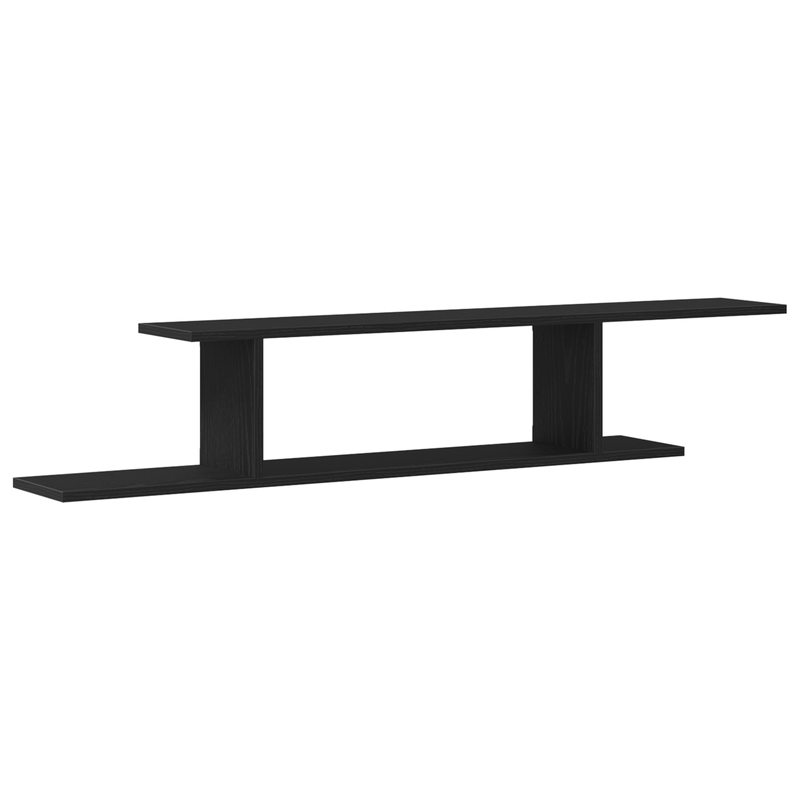 Casa si Gradina - Mobilier - Biblioteci si rafturi - Rafturi - Raft TV de perete  Negru Stejar 125x18x23 cm din lemn - Infinity.ro
