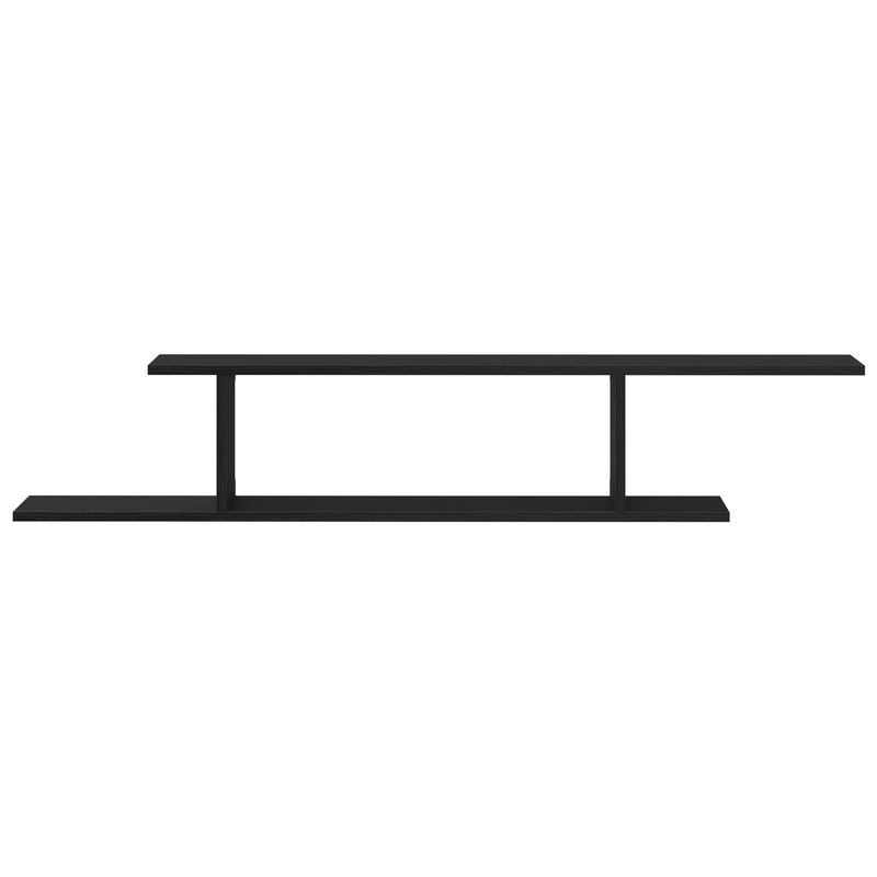 Casa si Gradina - Mobilier - Biblioteci si rafturi - Rafturi - Raft TV de perete  Negru Stejar 125x18x23 cm din lemn - Infinity.ro