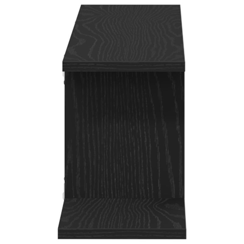 Casa si Gradina - Mobilier - Biblioteci si rafturi - Rafturi - Raft TV de perete  Negru Stejar 125x18x23 cm din lemn - Infinity.ro