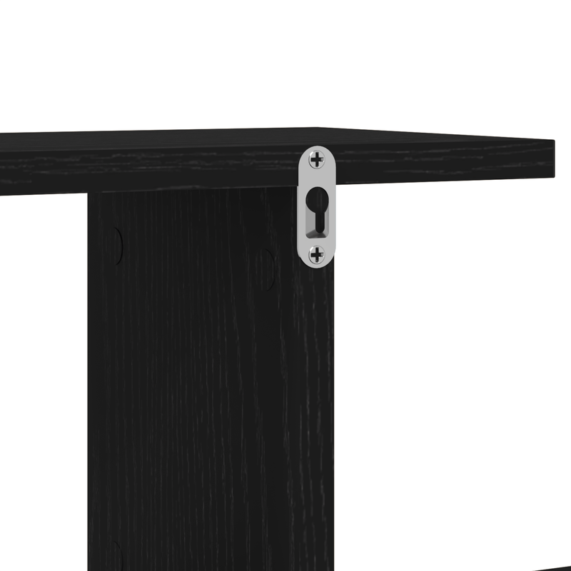 Casa si Gradina - Mobilier - Biblioteci si rafturi - Rafturi - Raft TV de perete  Negru Stejar 125x18x23 cm din lemn - Infinity.ro