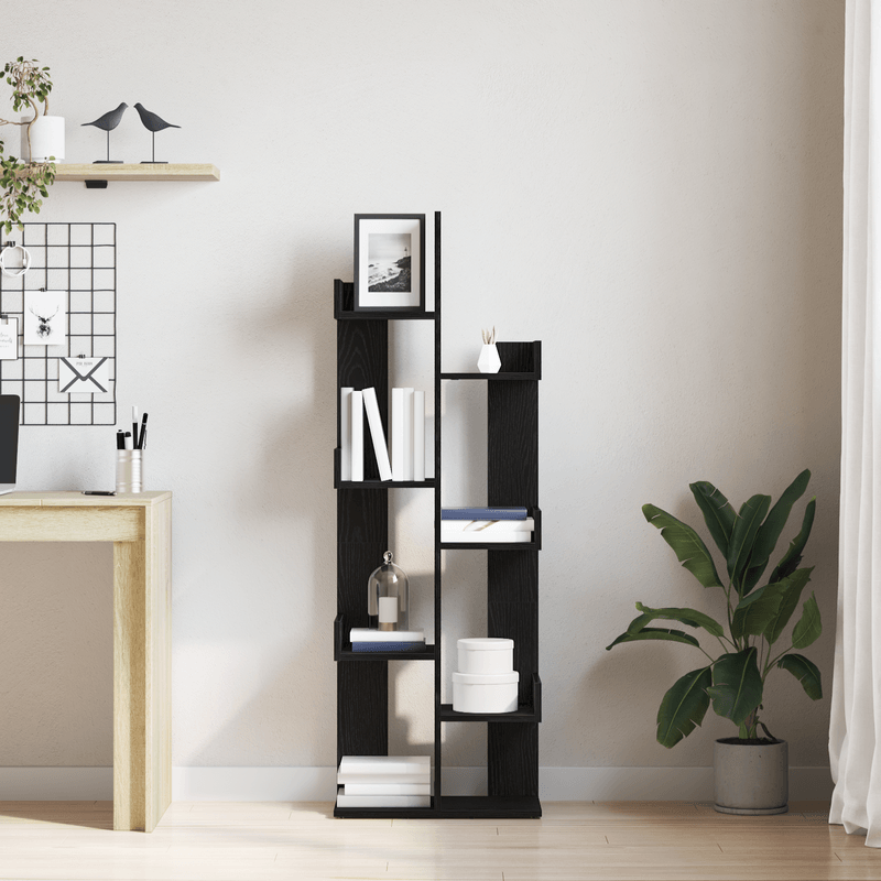 Casa si Gradina - Mobilier - Biblioteci si rafturi - Biblioteci - Raft Negru Stejar 48x25,5x140 cm din Lemn Compus de la - Infinity.ro