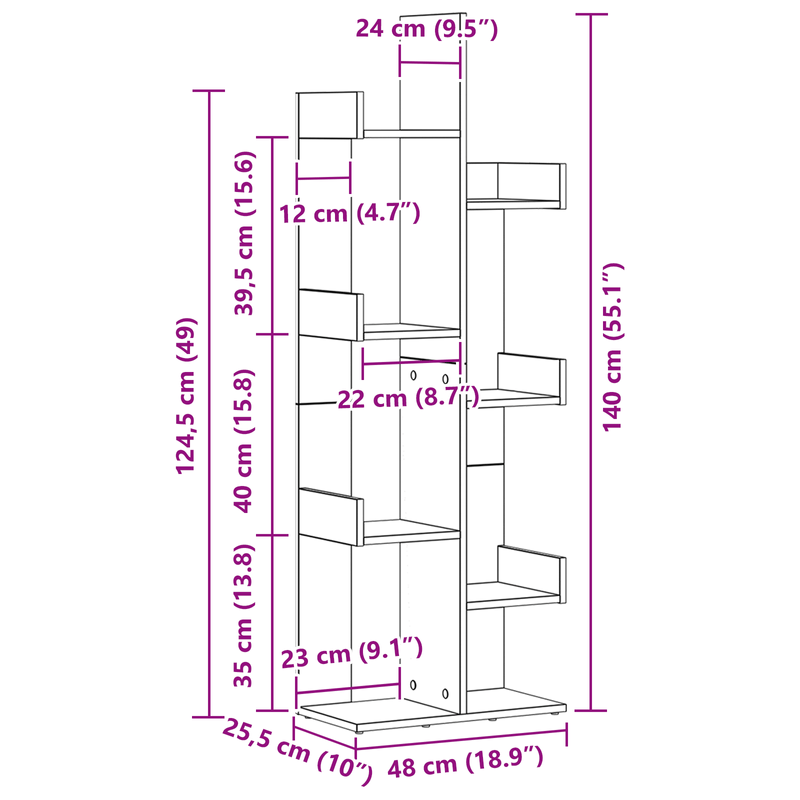 Casa si Gradina - Mobilier - Biblioteci si rafturi - Biblioteci - Raft Negru Stejar 48x25,5x140 cm din Lemn Compus de la - Infinity.ro
