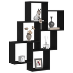 Casa si Gradina - Mobilier - Biblioteci si rafturi - Rafturi - Dulap de perete din lemn negru de stejar 78x15x92 cm MDF - Infinity.ro
