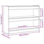 Casa si Gradina - Mobilier - Biblioteci si rafturi - Biblioteci - Biblioteca/paravan de camera, stejar negru, 100x30x72 cm, lemn - Infinity.ro