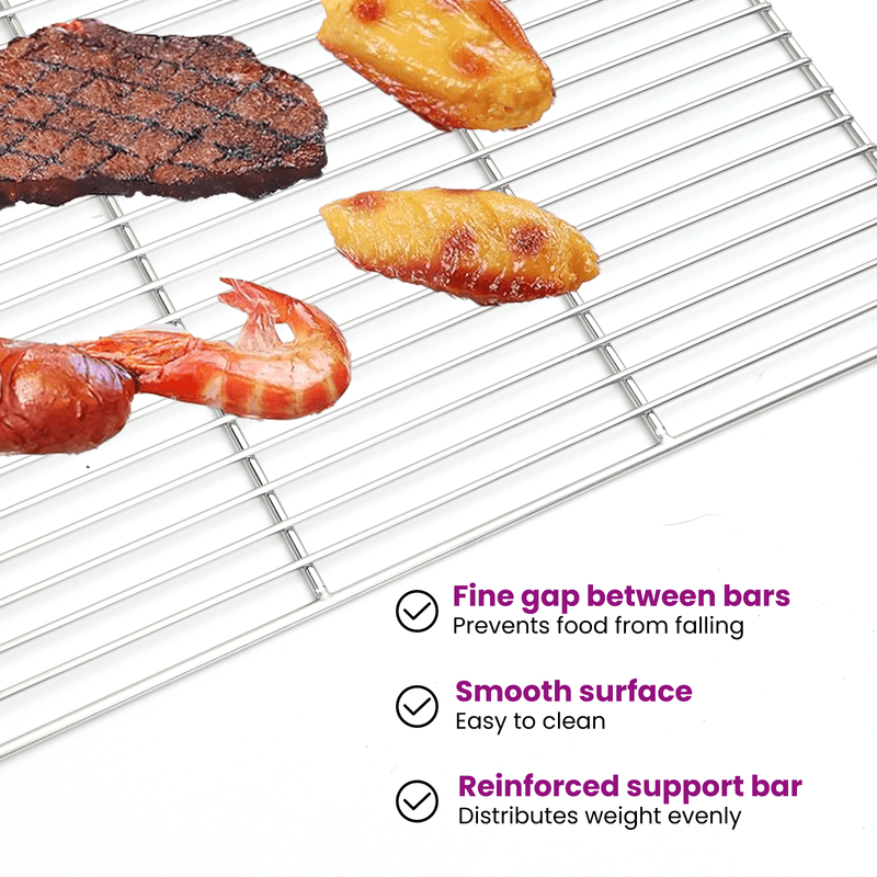 Casa si Gradina - Gradina si terasa - Gratare si accesorii - Accesorii gratare - Gratar pentru BBQ  cu Manere Dreptunghiular - 67x40 cm, Otel Inoxidabil 304 - Infinity.ro