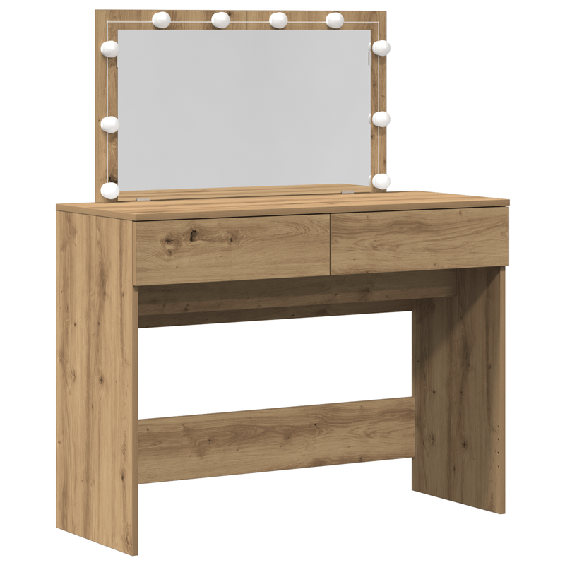 Casa si Gradina - Mobilier - Comode si corpuri - Masute de toaleta - Masa de toaleta cu LED Stejar artizanal 100x40x120 cm - Infinity.ro