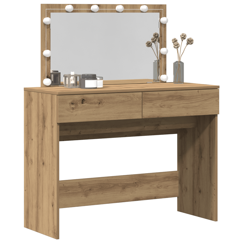 Casa si Gradina - Mobilier - Comode si corpuri - Masute de toaleta - Masa de toaleta cu LED Stejar artizanal 100x40x120 cm - Infinity.ro