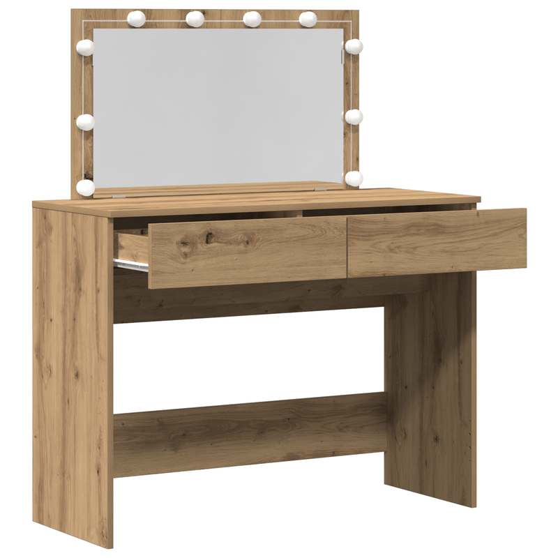 Casa si Gradina - Mobilier - Comode si corpuri - Masute de toaleta - Masa de toaleta cu LED Stejar artizanal 100x40x120 cm - Infinity.ro