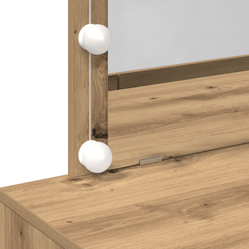 Casa si Gradina - Mobilier - Comode si corpuri - Masute de toaleta - Masa de toaleta cu LED Stejar artizanal 100x40x120 cm - Infinity.ro