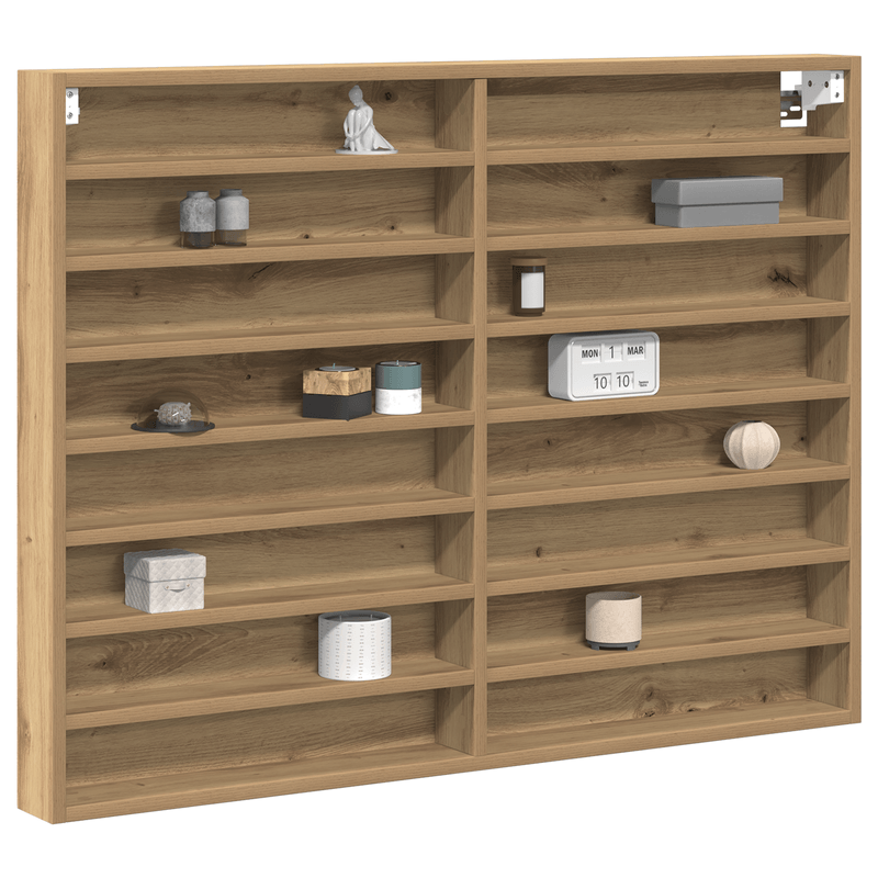 Casa si Gradina - Mobilier - Biblioteci si rafturi - Rafturi - Dulap cu vitrina, stejar artizanal 100x8,5x75 cm lemn prelucrat - Infinity.ro