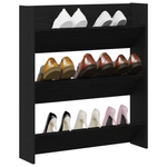 Casa si Gradina - Mobilier - Organizare si depozitare - Organizator incaltaminte - Dulap pentru pantofi  Negru Stejar 80x18x90 cm Lemn prelucrat - Infinity.ro