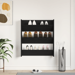 Casa si Gradina - Mobilier - Organizare si depozitare - Organizator incaltaminte - Dulap pentru pantofi  Negru Stejar 80x18x90 cm Lemn prelucrat - Infinity.ro