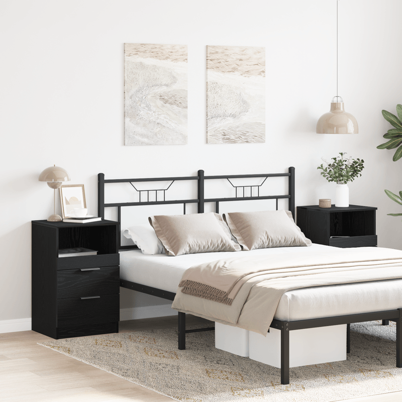 Casa si Gradina - Mobilier - Comode si corpuri - Noptiere - Noptiere, 2 buc., stejar negru, 40x35x65 cm, lemn prelucrat - Infinity.ro
