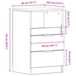 Casa si Gradina - Mobilier - Comode si corpuri - Noptiere - Noptiere, 2 buc., stejar negru, 40x35x65 cm, lemn prelucrat - Infinity.ro