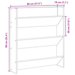 Casa si Gradina - Mobilier - Organizare si depozitare - Organizator incaltaminte - Dulap pentru pantofi  Negru Stejar 80x18x90 cm Lemn prelucrat - Infinity.ro