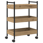 Casa si Gradina - Mobilier - Comode si corpuri - Corpuri bucatarie - Carucior bucatarie, stejar artizanal 50x30x70 cm lemn prelucrat - Infinity.ro