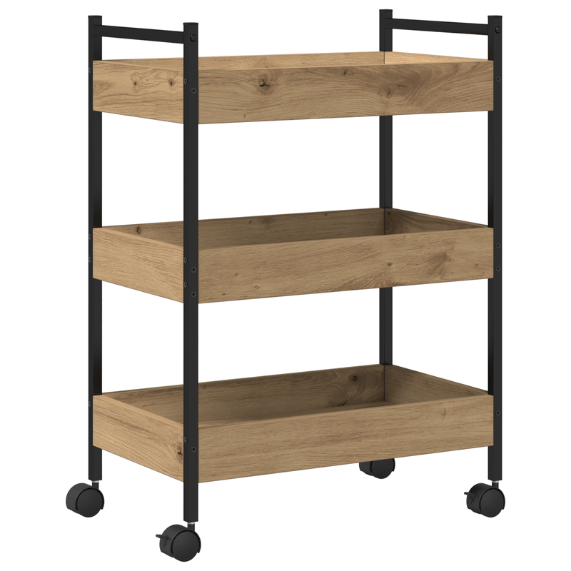 Casa si Gradina - Mobilier - Comode si corpuri - Corpuri bucatarie - Carucior bucatarie, stejar artizanal 50x30x70 cm lemn prelucrat - Infinity.ro