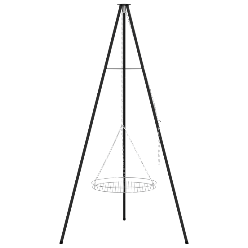 Electronice si Electrocasnice - Electrocasnice bucatarie - Aparate de gatit & desert - Aparate de gatit cu aburi - Tripod pentru gatit la foc de tabara cu gratar 170 cm otel - Infinity.ro