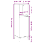 Casa si Gradina - Mobilier - Mobilier baie - Corpuri baie - Dulap de baie, stejar negru, 30x30x100 cm, lemn prelucrat - Infinity.ro