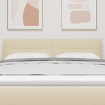 Casa si Gradina - Mobilier - Paturi si accesorii - Accesorii paturi - Tablie de pat design linii, crem, 160 cm, textil - Infinity.ro