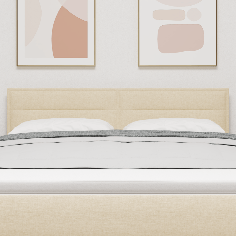 Casa si Gradina - Mobilier - Paturi si accesorii - Accesorii paturi - Tablie de pat design linii, crem, 160 cm, textil - Infinity.ro