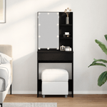 Casa si Gradina - Mobilier - Comode si corpuri - Masute de toaleta - masa de toaleta LED  in stejar negru, 60x40x140 cm, Fabricata din lemn prelucrat - Infinity.ro