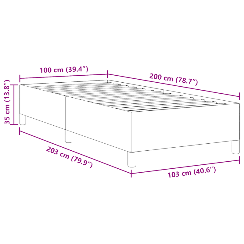 Casa si Gradina - Mobilier - Paturi si accesorii - Paturi - Cadru de pat, gri inchis, 100x200 cm, velur - Infinity.ro