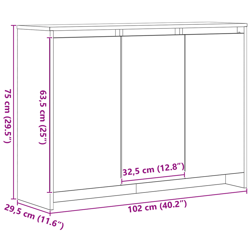 Casa si Gradina - Mobilier - Comode si corpuri - Comode - Dulap, stejar negru, 102x33x75 cm, lemn prelucrat - Infinity.ro
