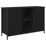 Casa si Gradina - Mobilier - Comode si corpuri - Comode - Dulap TV, stejar negru, 101x35x65 cm, lemn prelucrat & otel - Infinity.ro