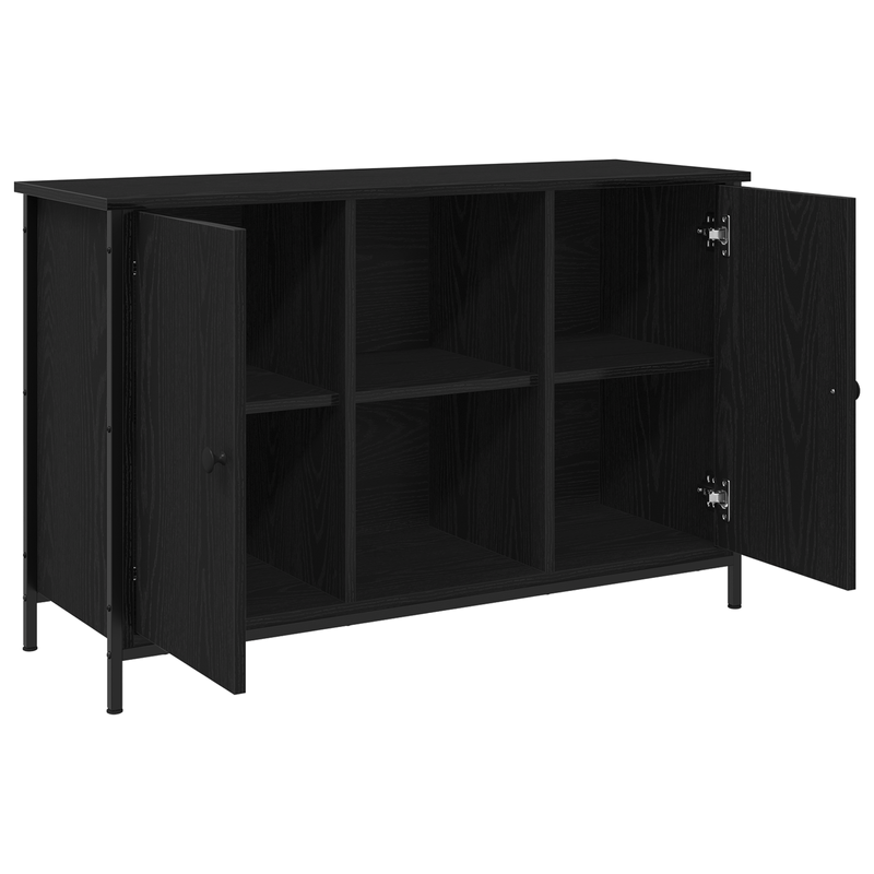 Casa si Gradina - Mobilier - Comode si corpuri - Comode - Dulap TV, stejar negru, 101x35x65 cm, lemn prelucrat & otel - Infinity.ro