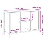 Casa si Gradina - Mobilier - Comode si corpuri - Comode - Dulap TV, stejar negru, 101x35x65 cm, lemn prelucrat & otel - Infinity.ro