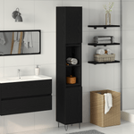 Casa si Gradina - Mobilier - Mobilier baie - Comode baie - Dulap de baie, stejar negru, 30x30x190 cm, lemn prelucrat - Infinity.ro