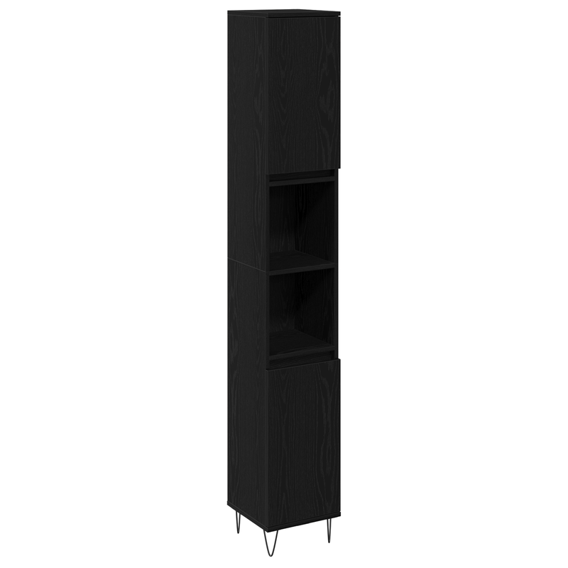 Casa si Gradina - Mobilier - Mobilier baie - Comode baie - Dulap de baie, stejar negru, 30x30x190 cm, lemn prelucrat - Infinity.ro