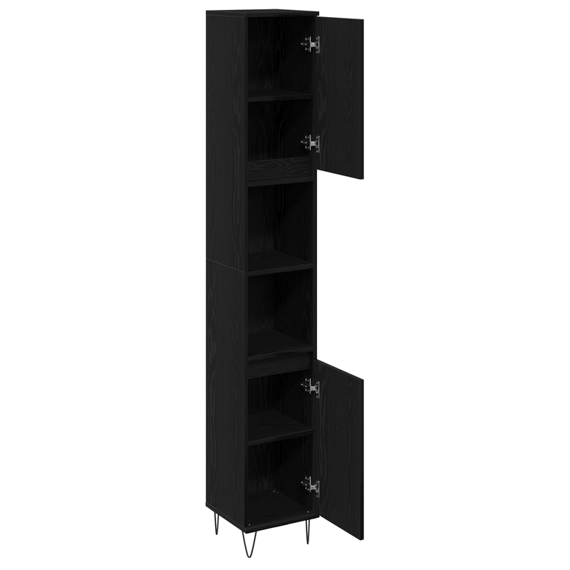 Casa si Gradina - Mobilier - Mobilier baie - Comode baie - Dulap de baie, stejar negru, 30x30x190 cm, lemn prelucrat - Infinity.ro