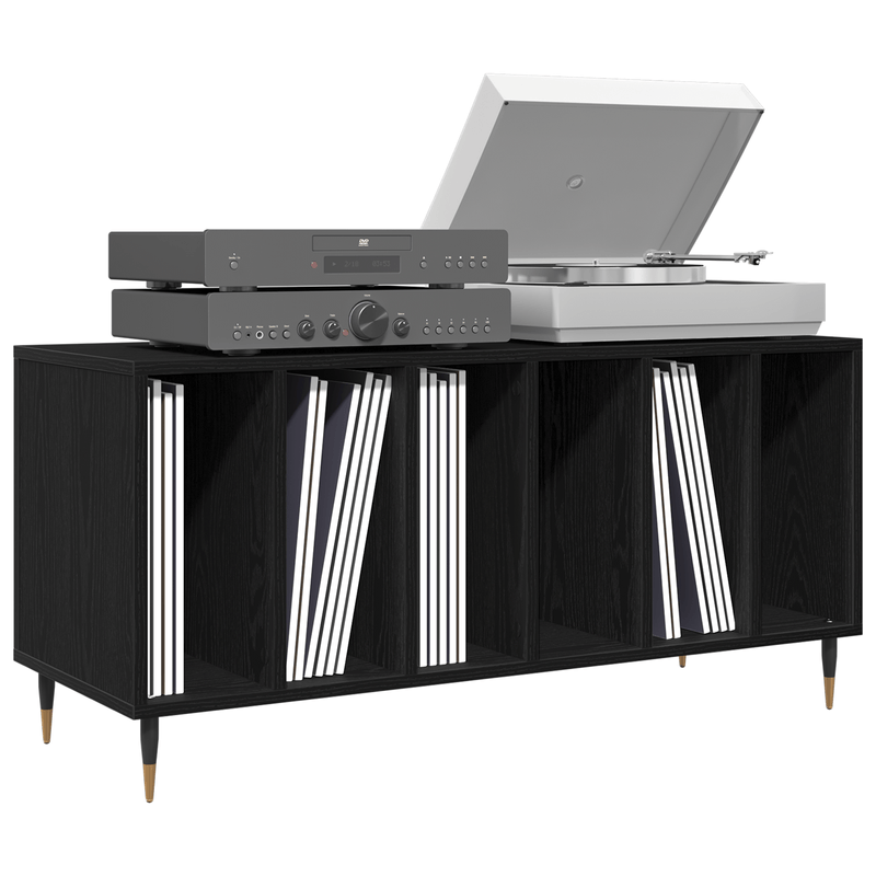 Casa si Gradina - Mobilier - Dulapuri si sifoniere - Dulapuri - Dulap pentru discuri, stejar negru 100x38x48 cm lemn prelucrat - Infinity.ro