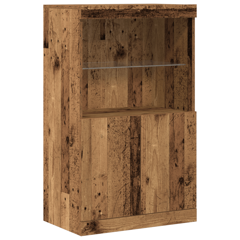 Casa si Gradina - Mobilier - Comode si corpuri - Comode - Bufet cu Lumina LED Lemn Vechi 60x37x100 cm - Infinity.ro
