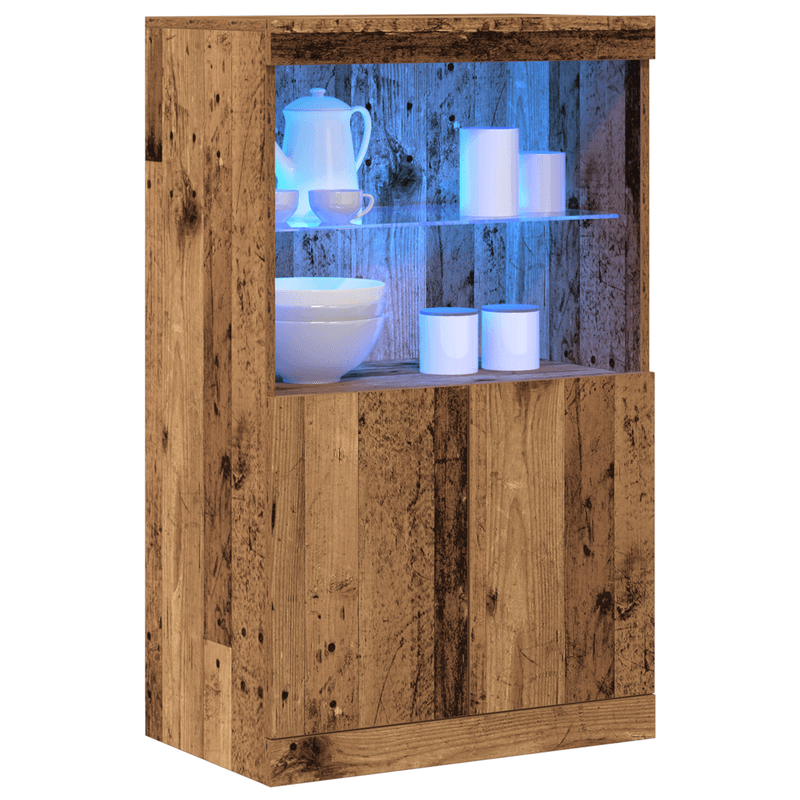 Casa si Gradina - Mobilier - Comode si corpuri - Comode - Bufet cu Lumina LED Lemn Vechi 60x37x100 cm - Infinity.ro
