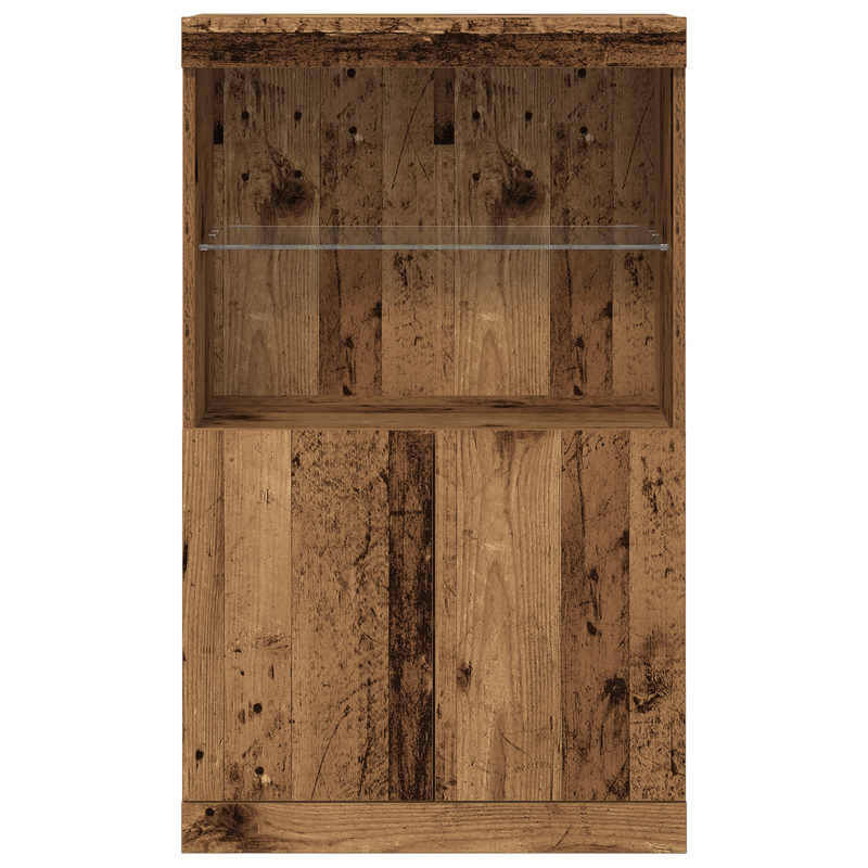 Casa si Gradina - Mobilier - Comode si corpuri - Comode - Bufet cu Lumina LED Lemn Vechi 60x37x100 cm - Infinity.ro