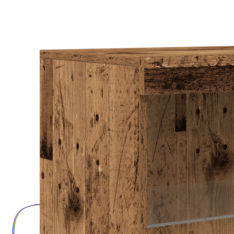 Casa si Gradina - Mobilier - Comode si corpuri - Comode - Bufet cu Lumina LED Lemn Vechi 60x37x100 cm - Infinity.ro