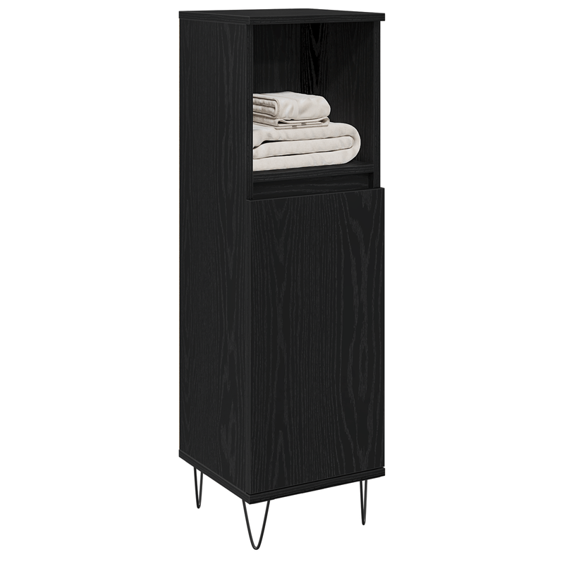 Casa si Gradina - Mobilier - Mobilier baie - Comode baie - Dulap de baie, stejar negru, 30x30x190 cm, lemn prelucrat - Infinity.ro