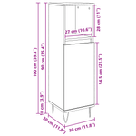 Casa si Gradina - Mobilier - Mobilier baie - Comode baie - Dulap de baie, stejar negru, 30x30x190 cm, lemn prelucrat - Infinity.ro