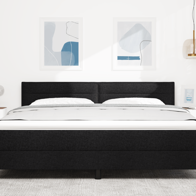 Casa si Gradina - Mobilier - Paturi si accesorii - Accesorii paturi - Tablie de pat design linii, negru, 180 cm, textil - Infinity.ro