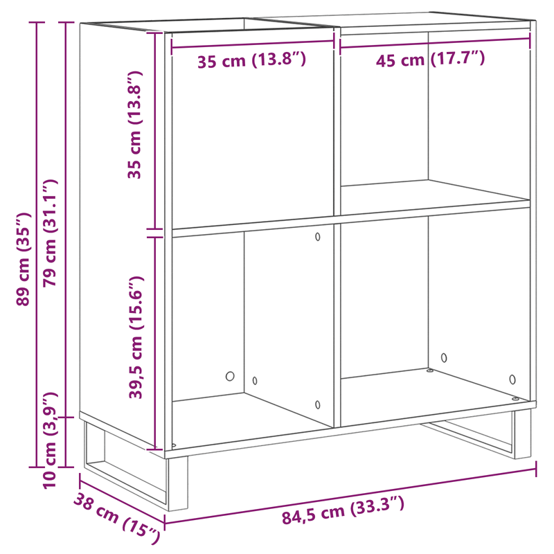 Casa si Gradina - Mobilier - Dulapuri si sifoniere - Dulapuri - Dulap pentru discuri, lemn vechi 84,5x38x89 cm lemn prelucrat - Infinity.ro