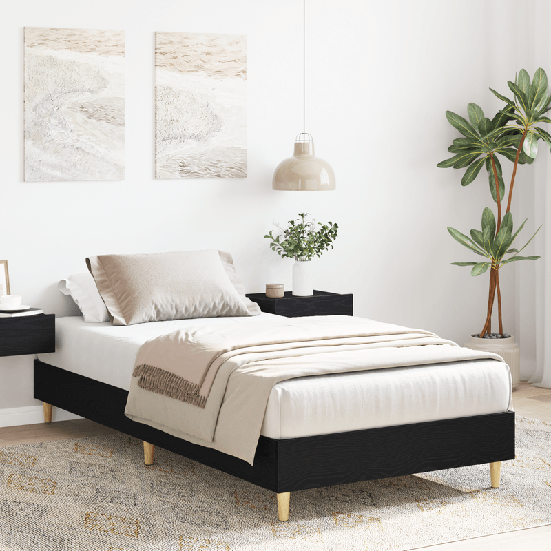 Casa si Gradina - Mobilier - Paturi si accesorii - Paturi - Cadru de pat, 90x200 cm, stejar negru, lemn prelucrat - Infinity.ro