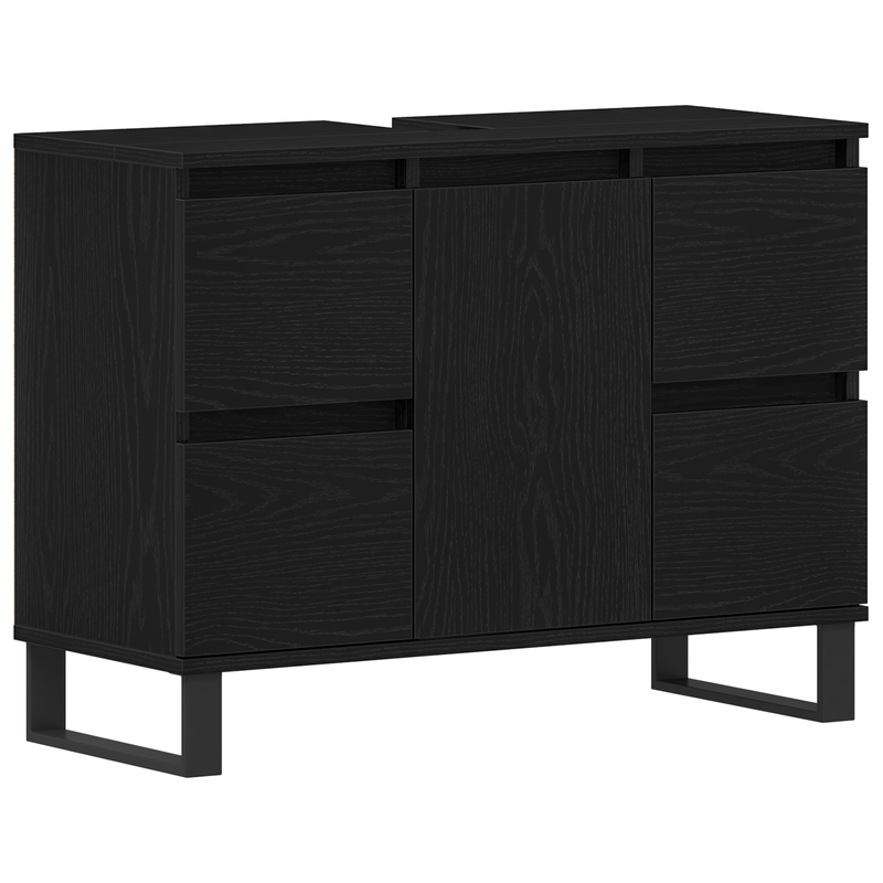Casa si Gradina - Mobilier - Mobilier baie - Comode baie - Mobilier baie, chiuveta neagra din stejar 80x33x60 cm din lemn prelucrat - Infinity.ro